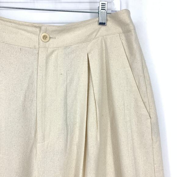 Jenni Kayne Relaxed Trouser Pant Womens Sz 10 Ivory Raw Silk Wide Leg *READ - Picture 5 of 11